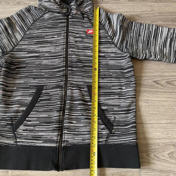 Nike AW77 FT Hoodie Black White Speed Stripe 614488-010 Men’s Sz Large - Picture 5 of 9